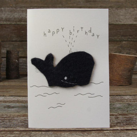 card: happy birthday, whale