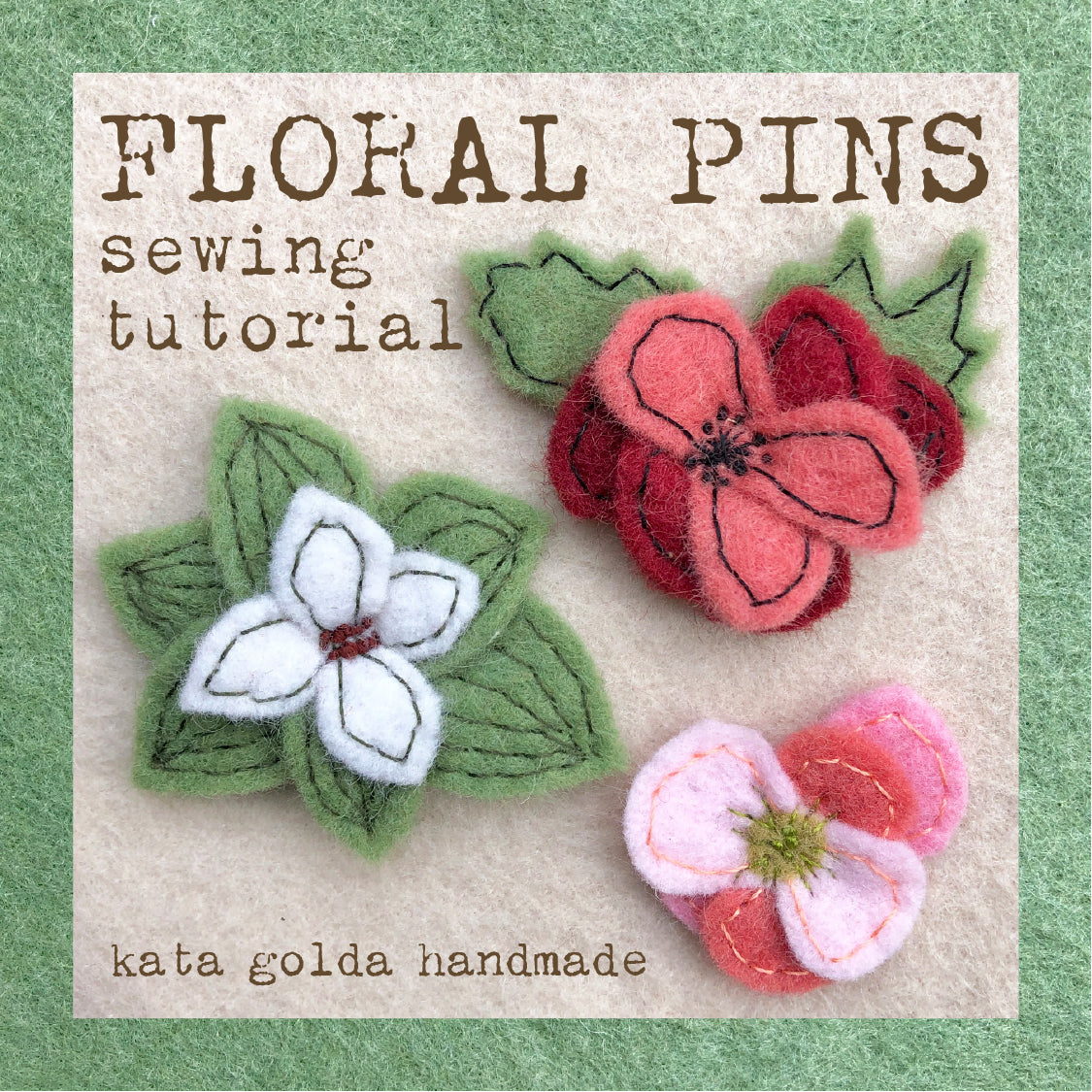 free sewing tutorial: floral pins – kata golda handmade