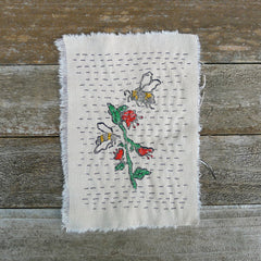 DIY block printed stitching: bees & blooms