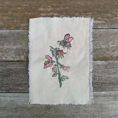 DIY block printed stitching: bees & blooms