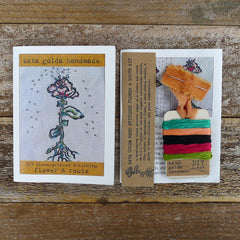 DIY block printed stitching: flower and roots
