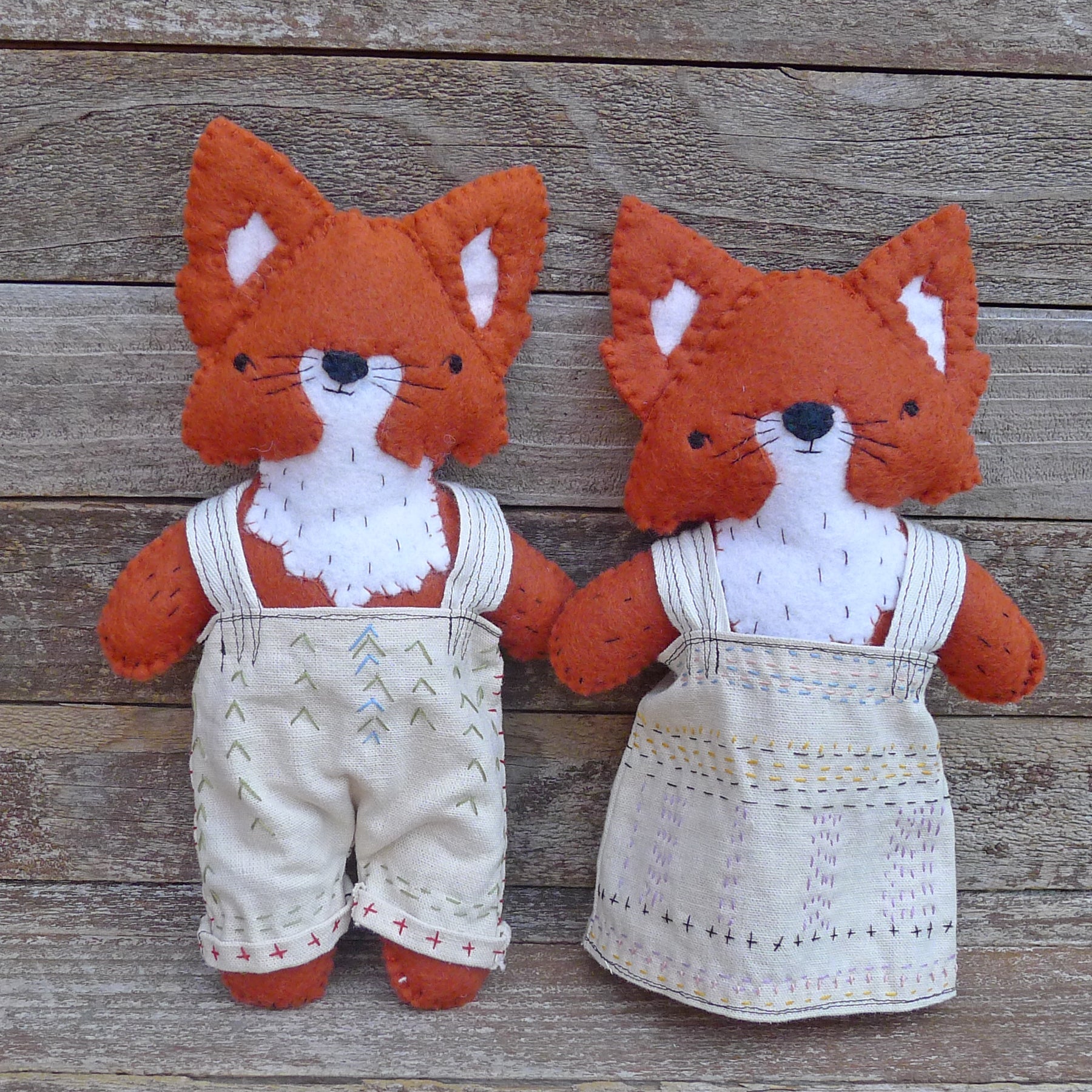 Felt Animal Kit Charlotte fox, Felix fox handmade gift holiday gift fun  craft kit story telling doll making unique stuffed animal