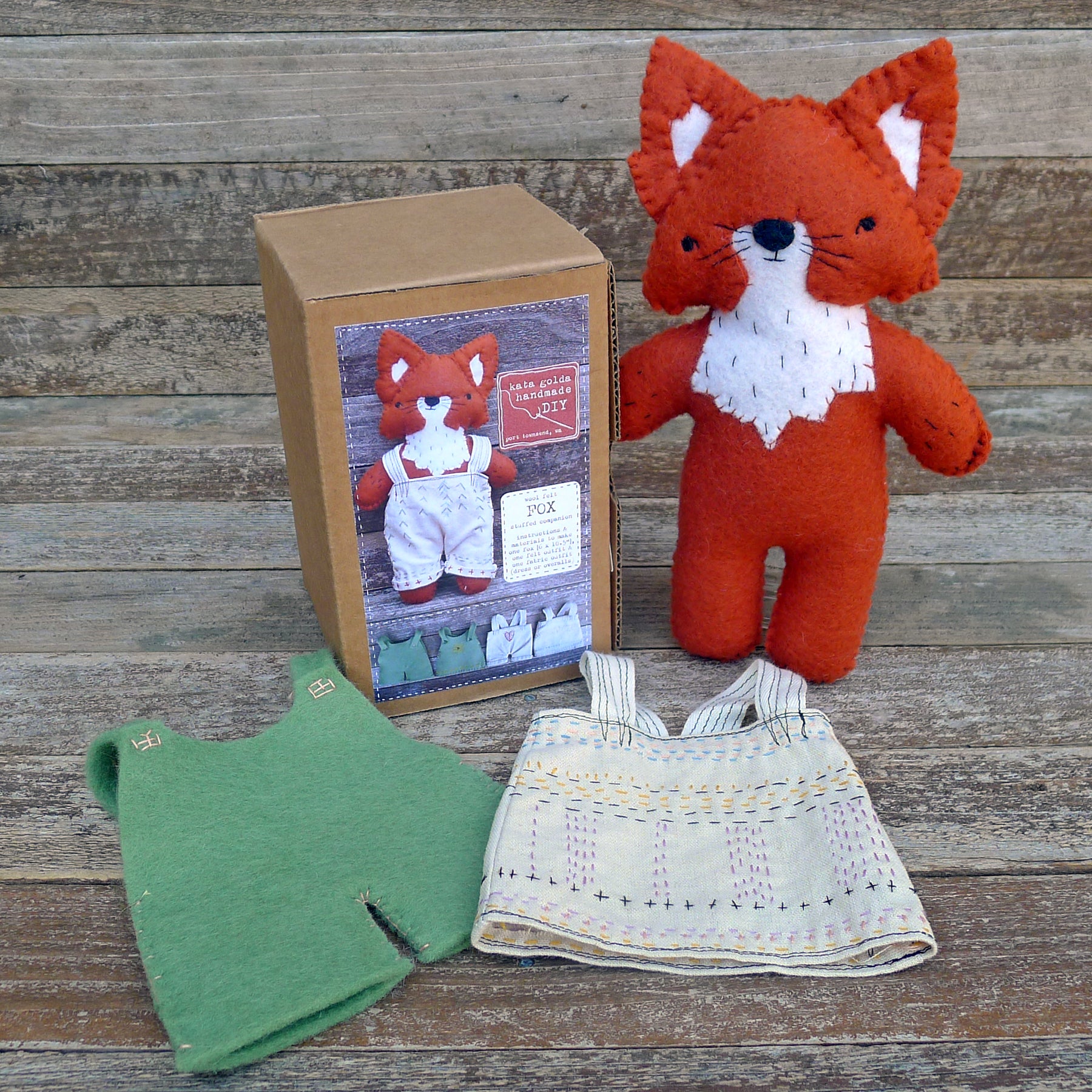 Felt Animal Kit Charlotte fox, Felix fox handmade gift holiday gift fun  craft kit story telling doll making unique stuffed animal