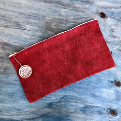 notions pouch: green & red