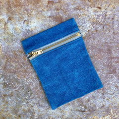 zipper pouch: red & blue