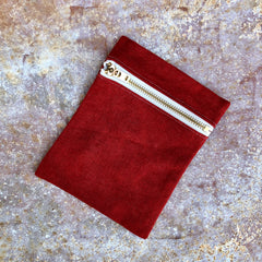 zipper pouch: red & blue
