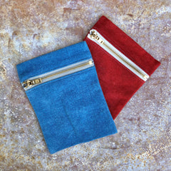zipper pouch: red & blue