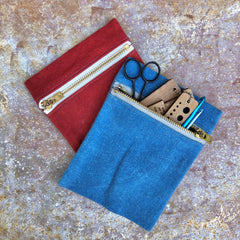 zipper pouch: red & blue