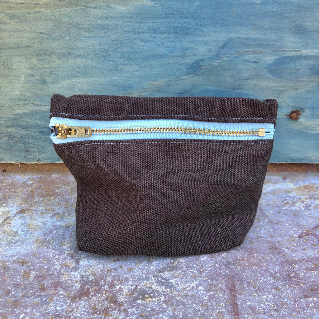 hemp stand up zipper pouch