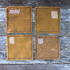 plant-dyed patch coasters