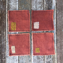 plant-dyed patch coasters