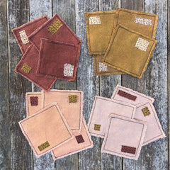 plant-dyed patch coasters