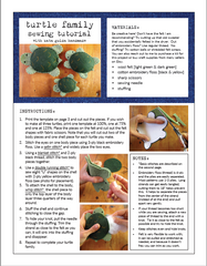 free sewing tutorial: turtle family