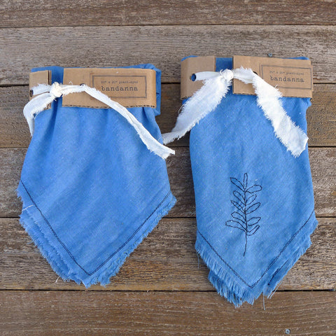 bandanna: blue [plain & stitched]