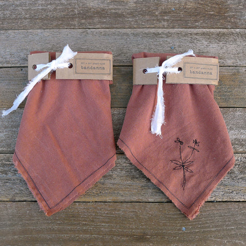 bandanna: terracotta [plain & stitched]