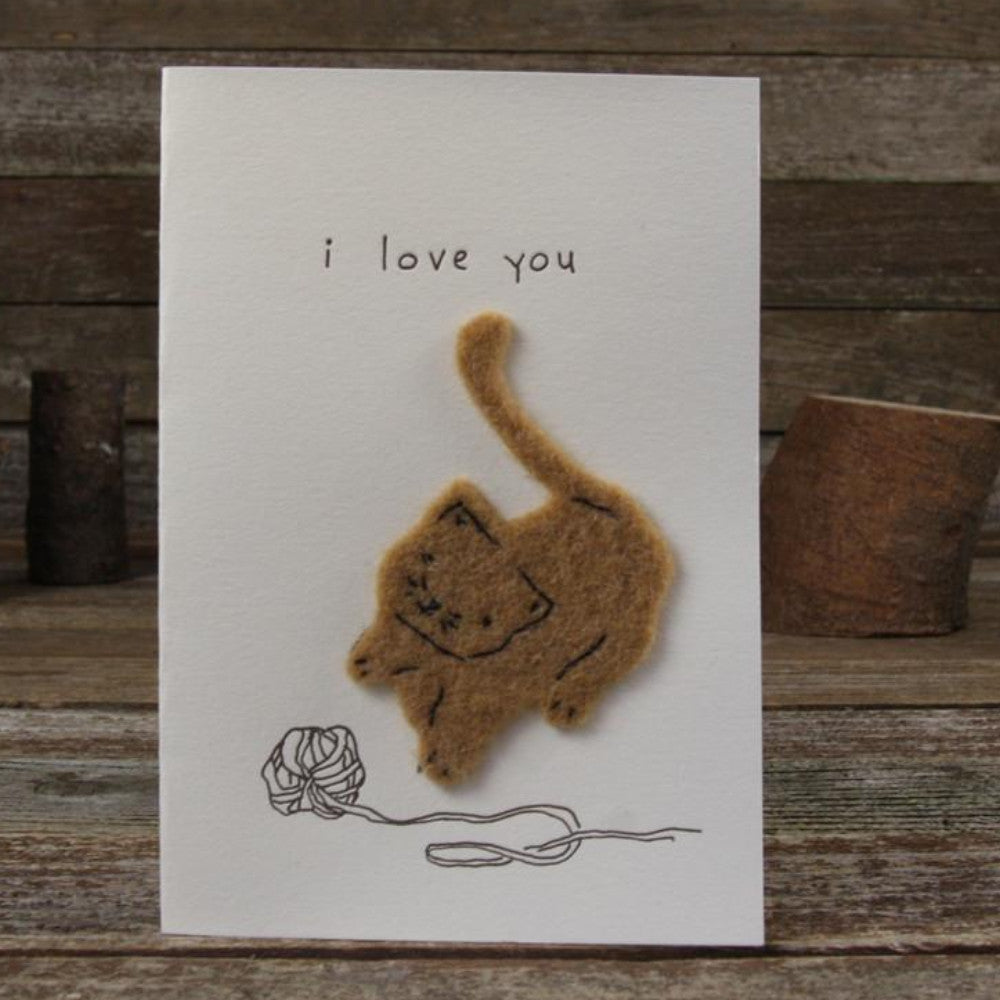 card: i love you, cat