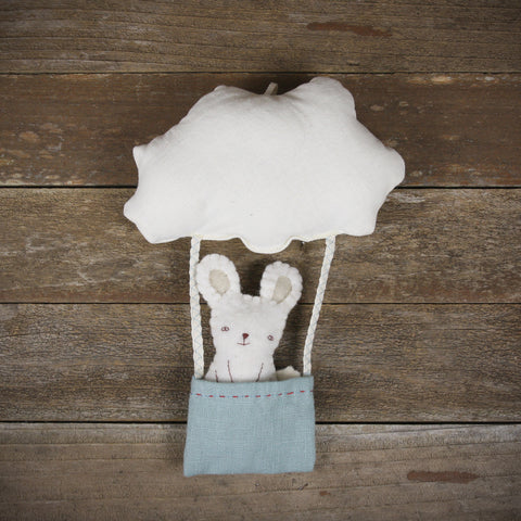 cloud and bucket with finger puppet