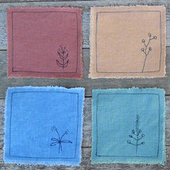 botanical mix-and-match coaster: blue