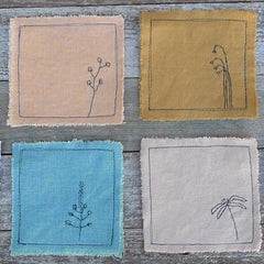 botanical mix-and-match coaster: blue