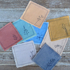 botanical mix-and-match coaster: blue