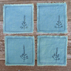 botanical mix-and-match coaster: blue