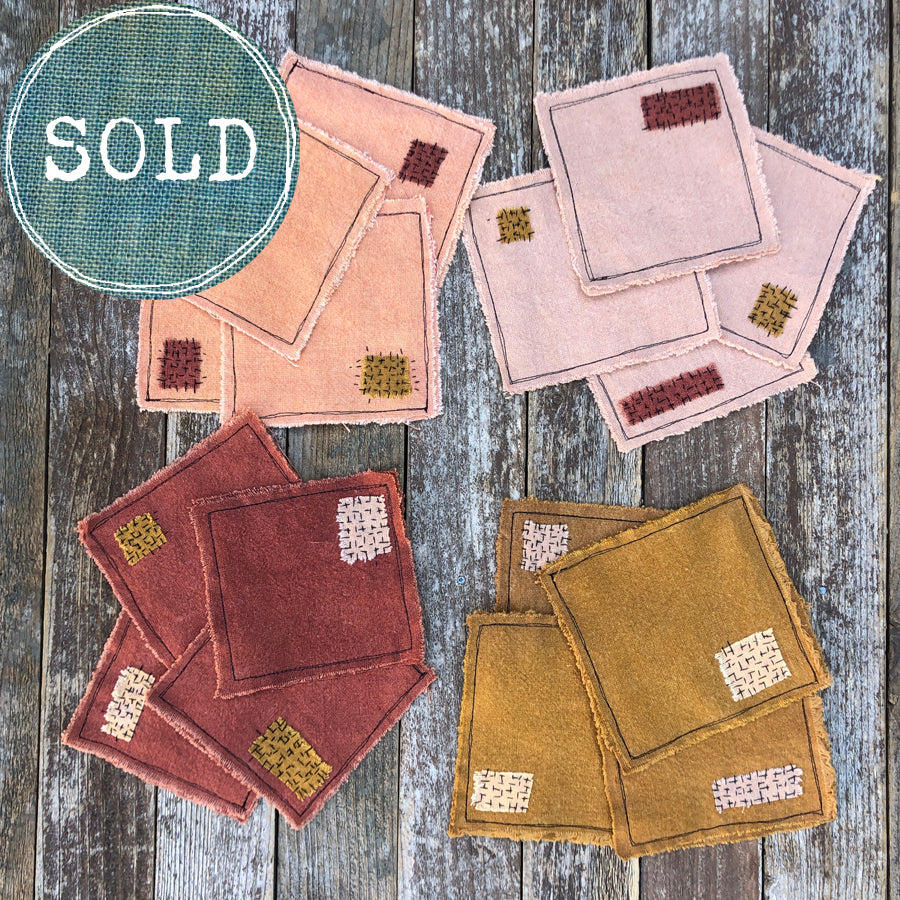 plant-dyed patch coasters