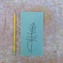 embroidered hemp journal: green/fern