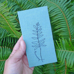 embroidered hemp journal: green/fern