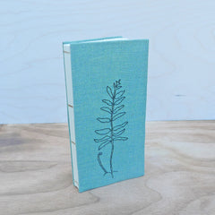 embroidered hemp journal: green/fern