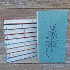 embroidered hemp journal: green/fern