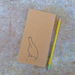 embroidered hemp journal: orange/bird