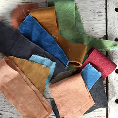 remnant envelope: assortment of plant-dyed textiles