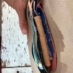 remnant envelope: assortment of plant-dyed textiles