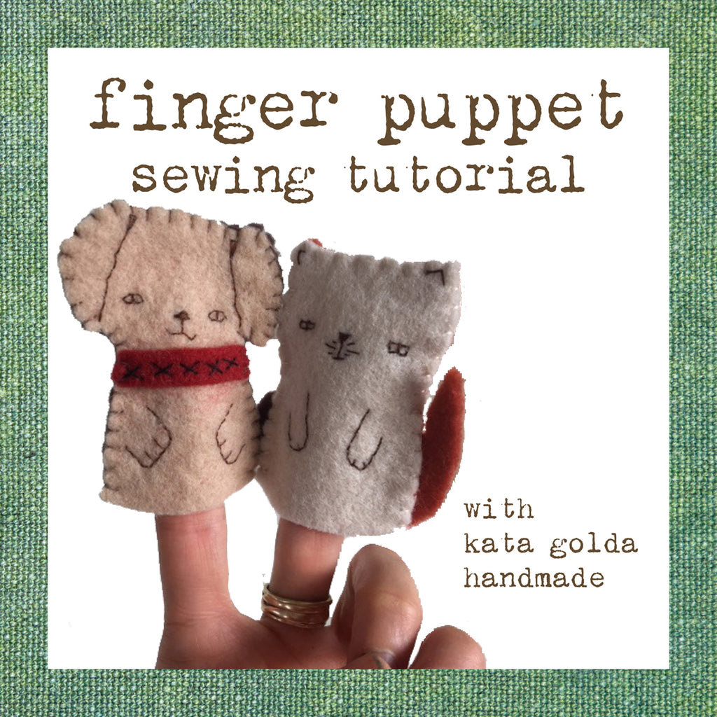 free sewing tutorial: dog & cat finger puppets