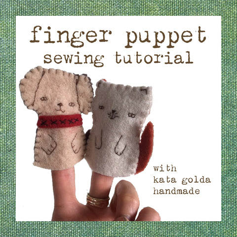 free sewing tutorial: dog & cat finger puppets