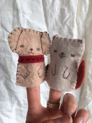 free sewing tutorial: dog & cat finger puppets