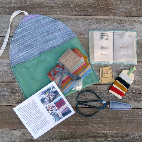 imperfect patchwork & little stitchings kit: green