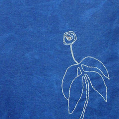 indigo zipper pouch: flower