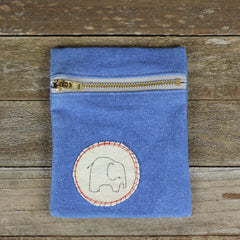 zipper pouch: red & blue