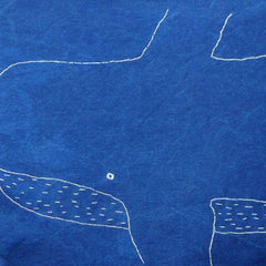 indigo zipper pouch: whale