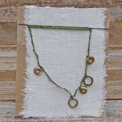 five charm necklace: loop and ring