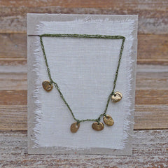 five charm necklace: pebble and pond