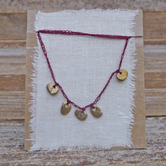 five charm necklace: pebble and pond