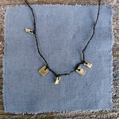 five charm necklace: shale and tiny tile