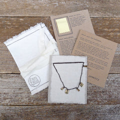 five charm necklace: shale and tiny tile