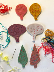 free sewing tutorial: tree & mushroom ornaments