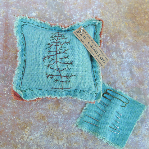 pin cushion: green/tree