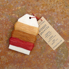 plant-dyed sashiko thread: three-color palette