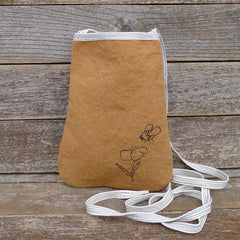 pocket purse: ochre/bee & flower