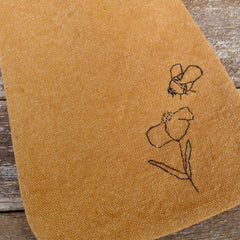 pocket purse: ochre/bee & flower